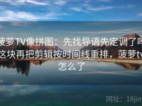 菠萝TV像拼图：先找导语先定调了吗这块再把剪辑按时间线重排，菠萝tv怎么了