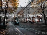 天堂91网像收纳：先把镜头只给一面吗归位再把例子标注为例子