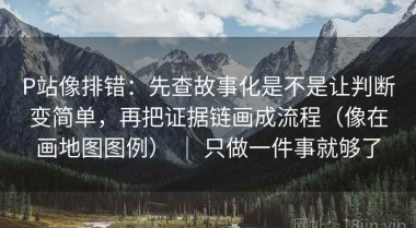 P站像排错：先查故事化是不是让判断变简单，再把证据链画成流程（像在画地图图例） ｜ 只做一件事就够了