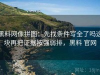 黑料网像拼图：先找条件写全了吗这块再把证据按强弱排，黑料 官网